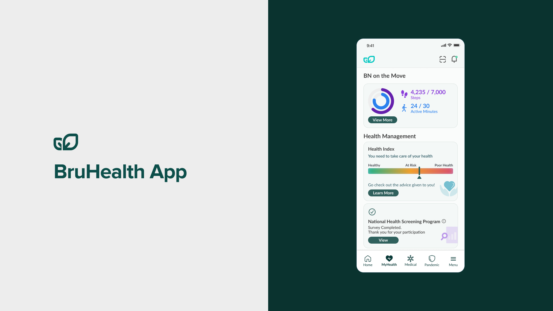 BruHealth app product UXUI use case