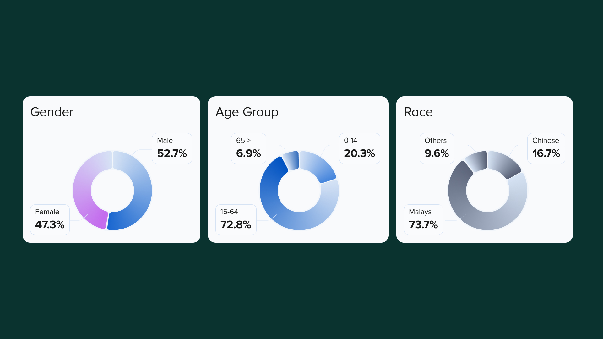 Donut chart of Brunei's demographics
